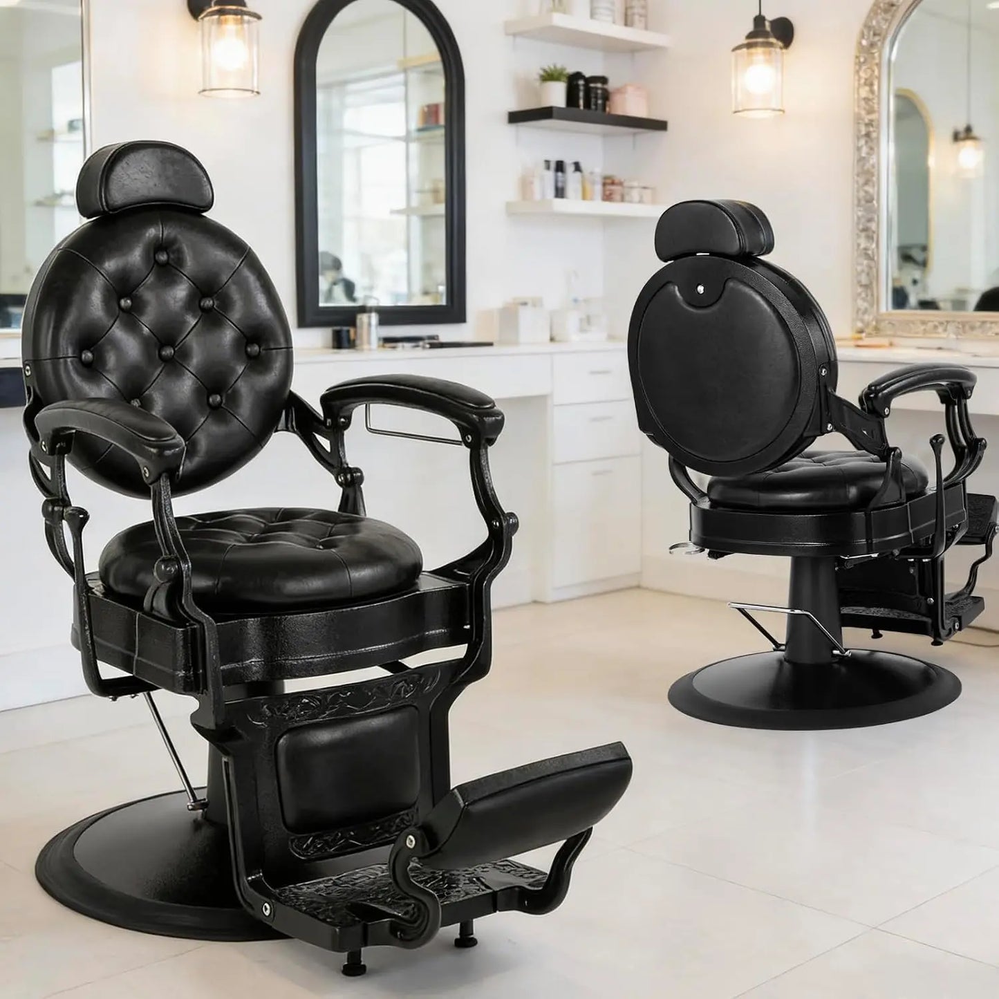 Barber Chair Classic Hydraulic Heavy Duty Salon Chair With Headrest