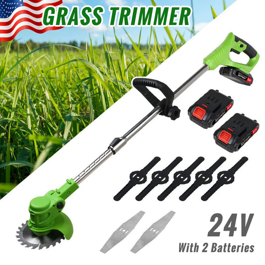 Cordless 2-In-1 Weed Trimmer With Battery Charger For Yard HG0076