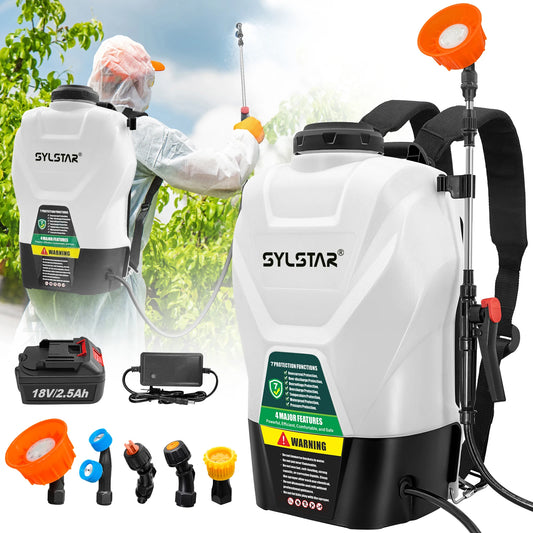 Garden Electric Backpack Sprayer 100 PSI Telescopic Wand Nozzles