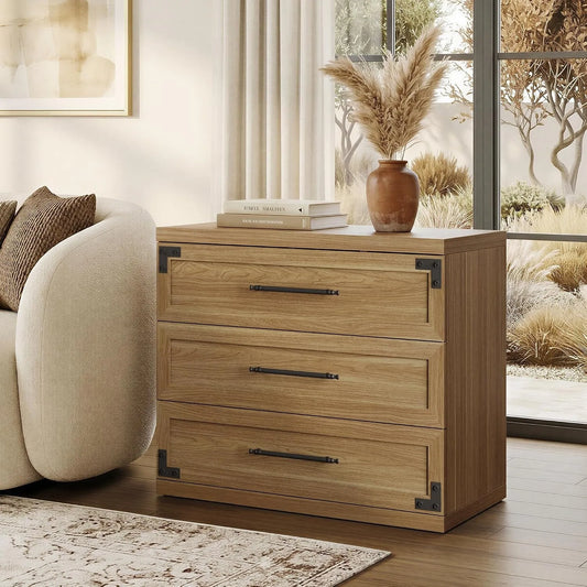 2 Pack Modern Nightstands With 3 Drawers Bedside Tables
