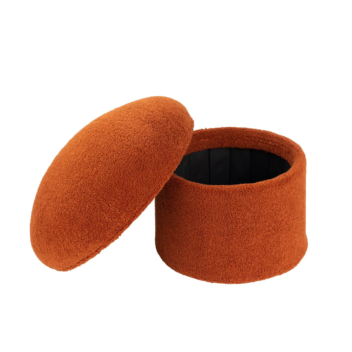 Mainstays Mushroom Boucle Storage Ottoman Upholstered Footrest