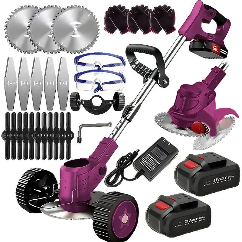Wireless Portable Weed Trimmer Edger For Lawn With Dual Batteries