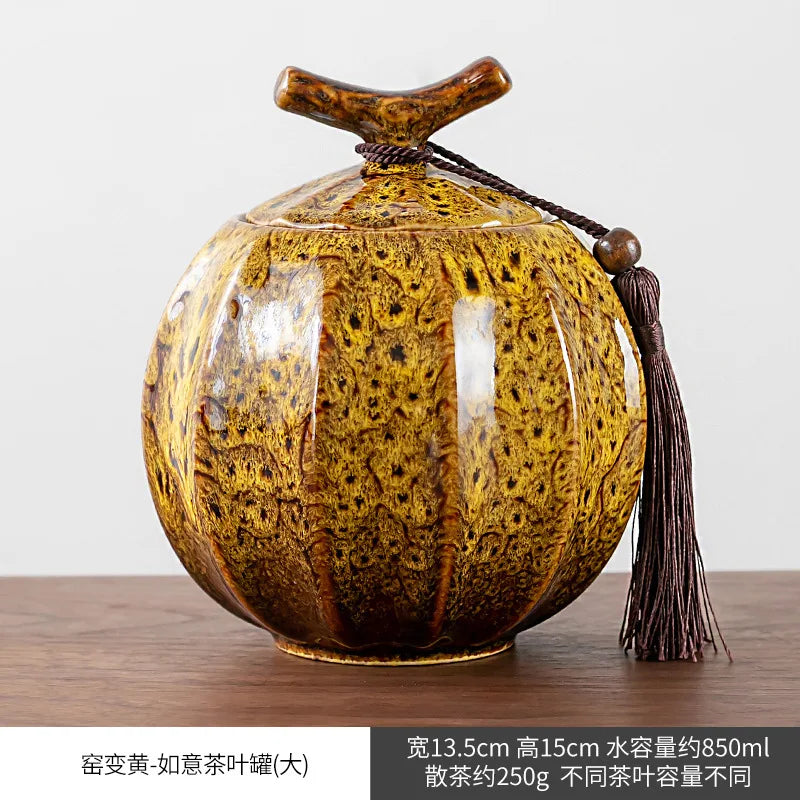 Sealed Ceramic Tea Caddy For Food Storage And Kitchen Use