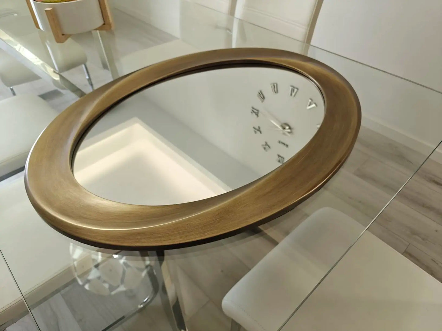Oval Wall Mirror Beveled Edge Baroque Frame Vanity Mirror