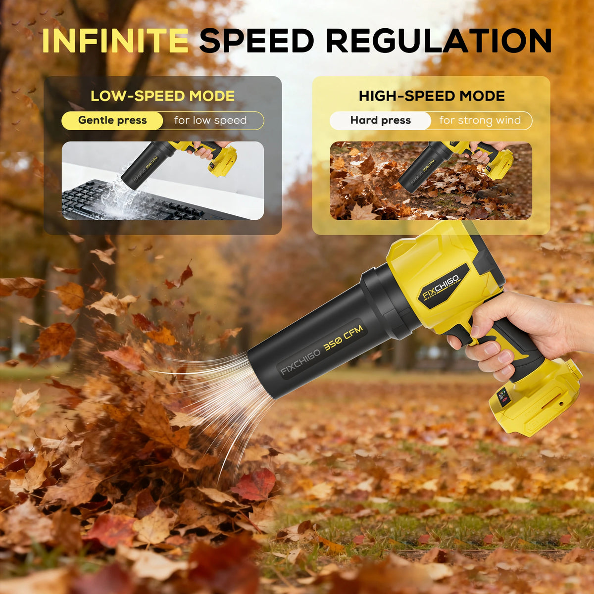 Cordless Leaf Blower for Makita 18V Battery, Brushless Turbo Blower, for Lawn, Garage, Snow, Patio, Car (No Battery/Charger)