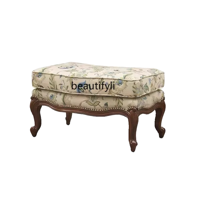 LJYAmerican-Style Solid Wood Sofa Living Room Single Sofa Retro Distressed French Entry Lux High Back