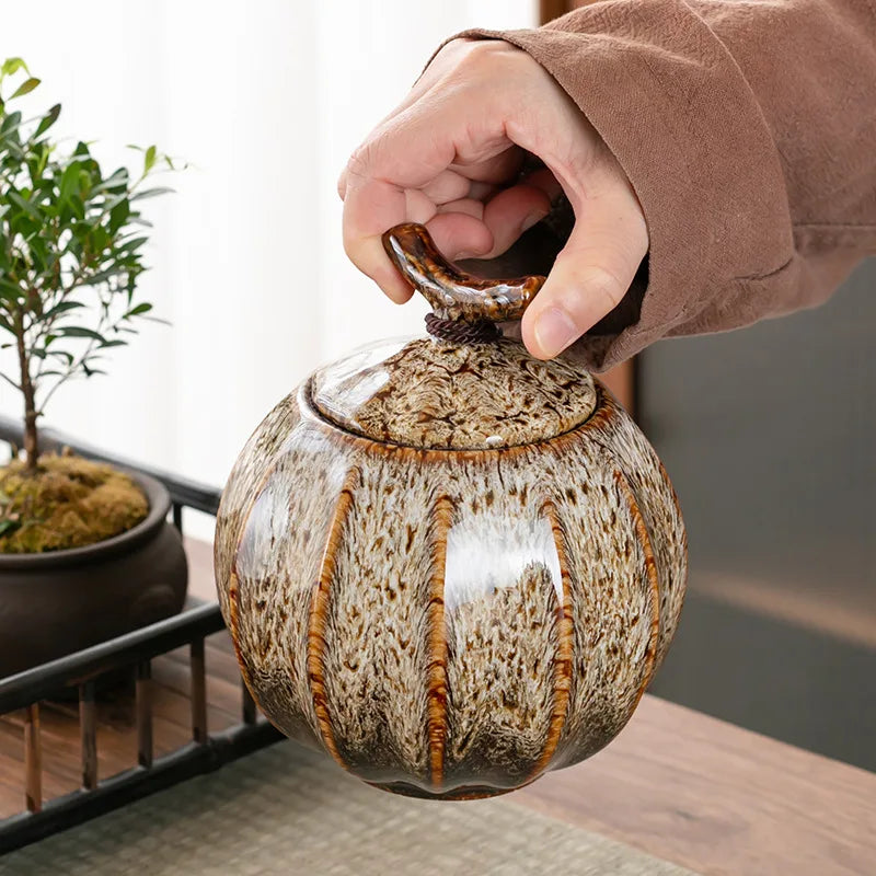 Sealed Ceramic Tea Caddy For Food Storage And Kitchen Use