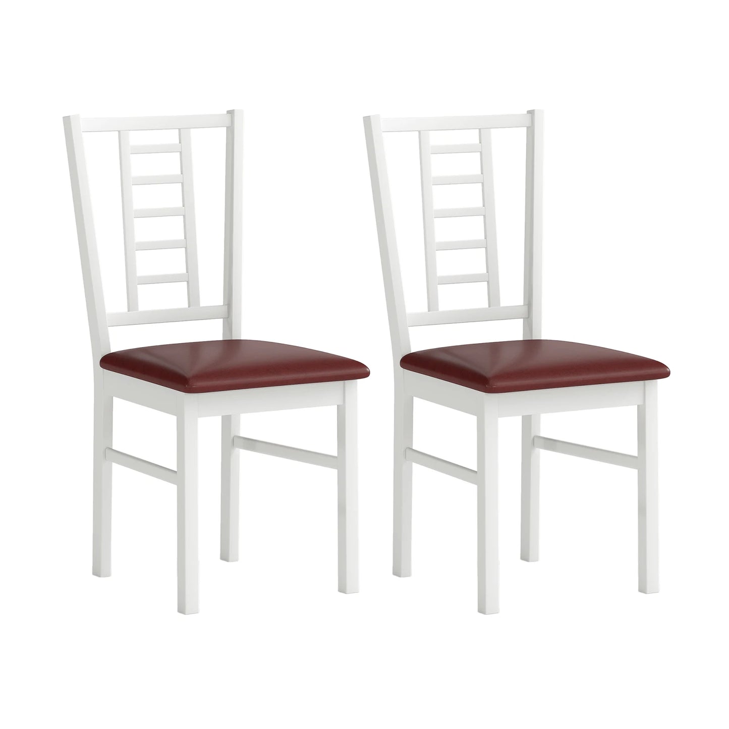 HOMASIS Wood Dining Chairs Set of 2 Slatted Backrests