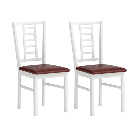 HOMASIS Wood Dining Chairs Set of 2 Slatted Backrests