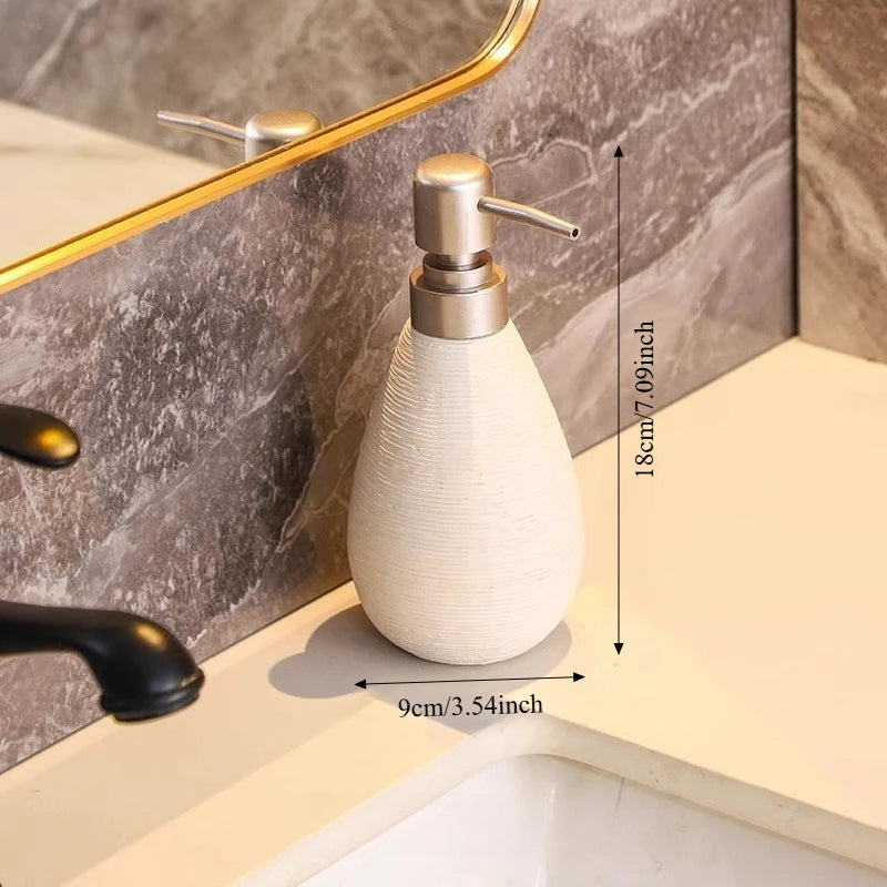 Refillable Teardrop Ceramic Lotion Dispenser Bottle With Pump