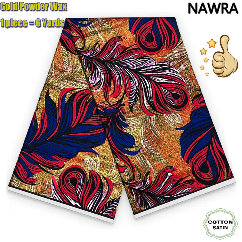 NAWRA CN Grand Gold Wax 100 Percent Cotton Batik Fabric