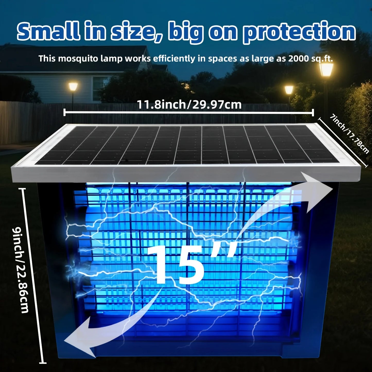 Powerful Solar Bug Zapper Outdoor Portable Mosquito Zapper