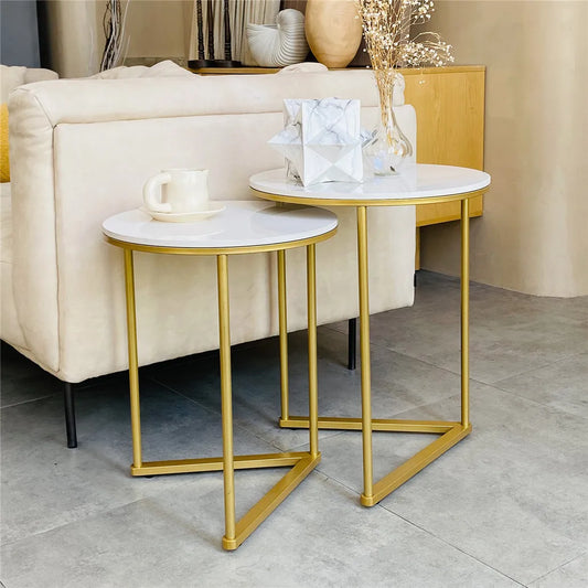 Wisfor Modern Round Nesting Side Tables For Living Room