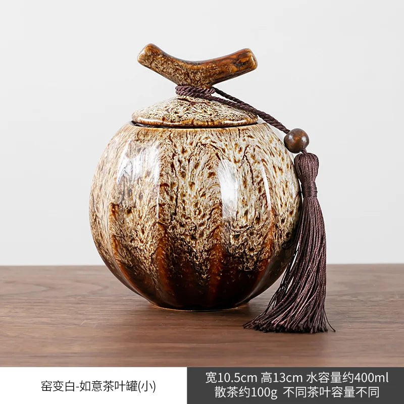 Sealed Ceramic Tea Caddy For Food Storage And Kitchen Use