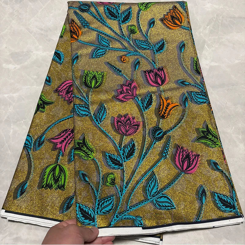 NAWRA CN Grand Gold Wax 100 Percent Cotton Batik Fabric