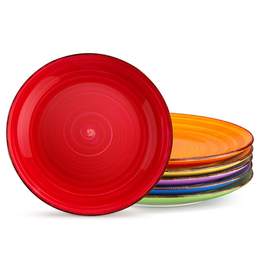 MALACASA Ceramic Dinner Plate Set Handpainted Rustic