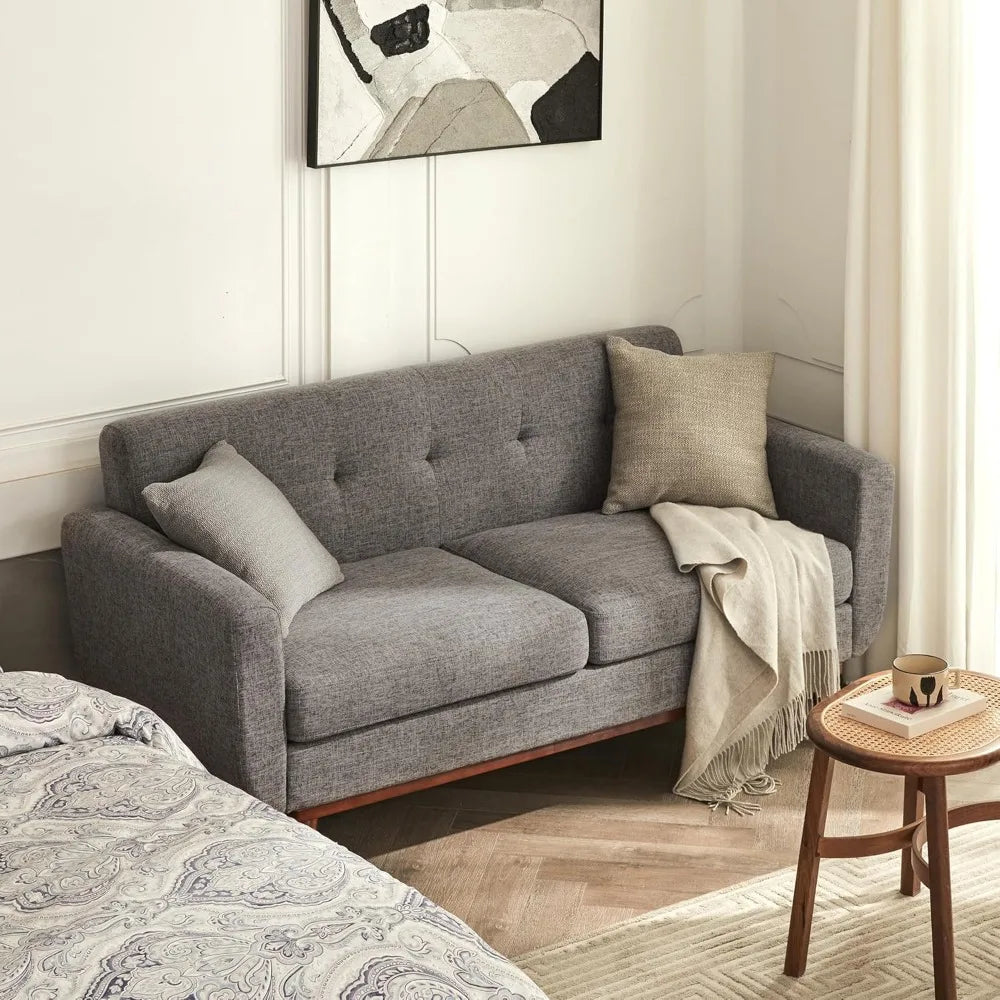 Loveseat Sofa Mid Century Modern Button Tufted Upholstered Customized