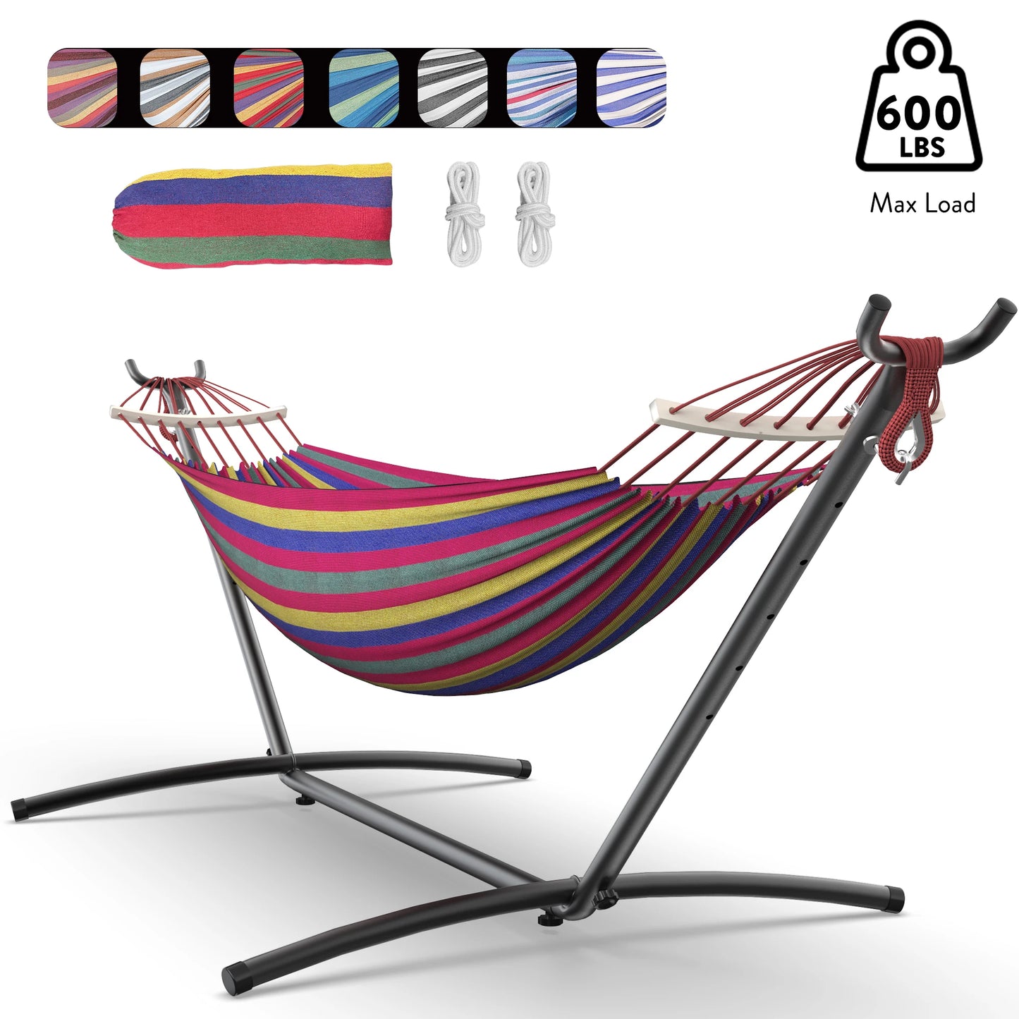 GYROOR Adjustable Outdoor Hammock Stand With 600 Lb Capacity