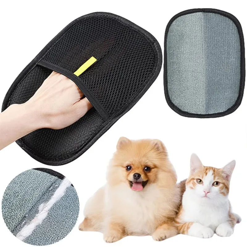 Pet Hair Removal Gloves Reusable Static Grooming Mitts For Pets