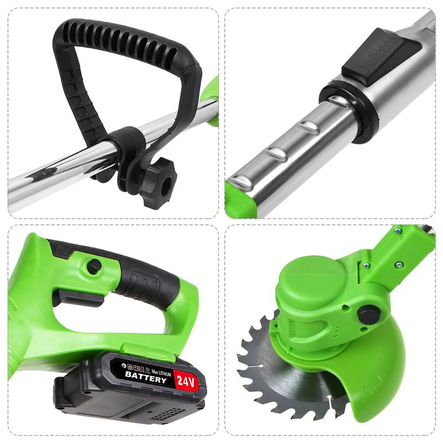 Cordless 2-In-1 Weed Trimmer With Battery Charger For Yard HG0076