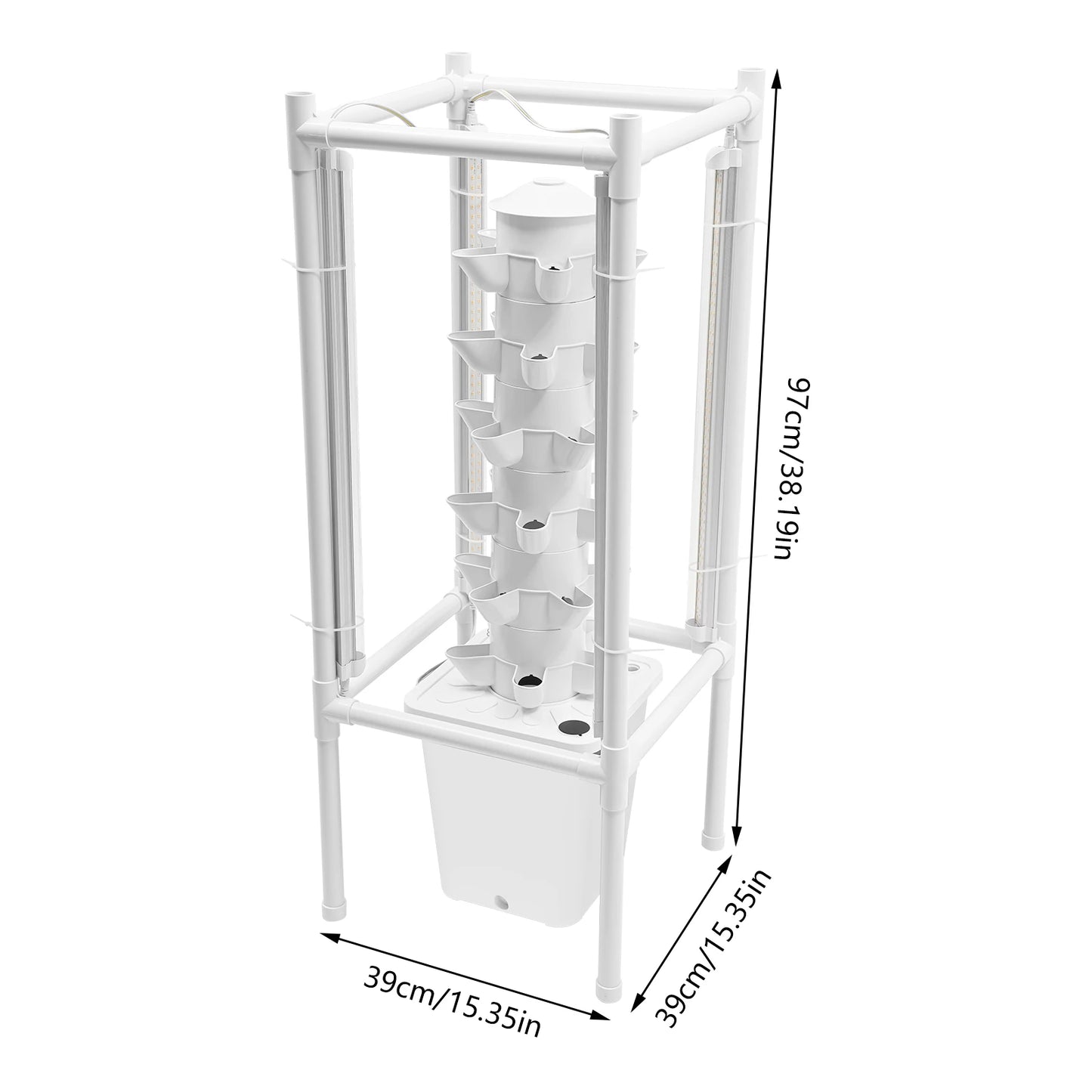 Six-Tier Hydroponics Vertical Garden Tower With 30 Planting Holes