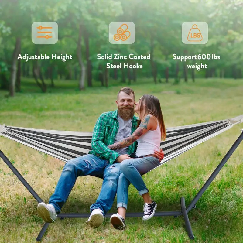 GYROOR Adjustable Outdoor Hammock Stand With 600 Lb Capacity