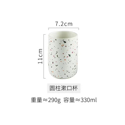 Ceramic Terrazzo Pattern Soap Dispenser For Bathroom Counter Use