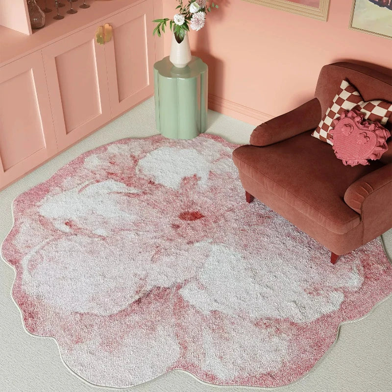 Irregular Plush Floor Rug For Bedroom And Living Room Decor