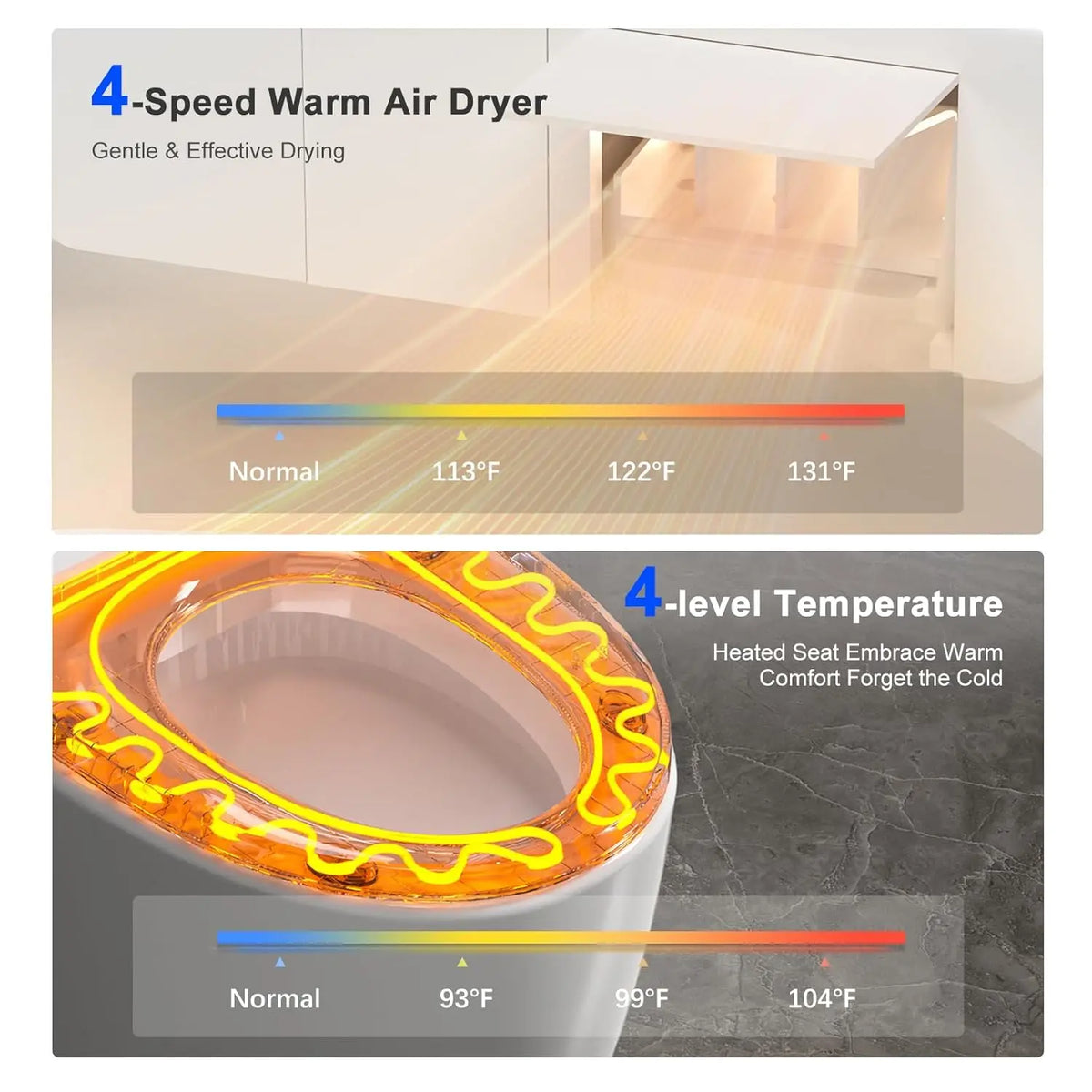 Modern Tankless Bidet Toilet With Automatic Opening Seat Lid
