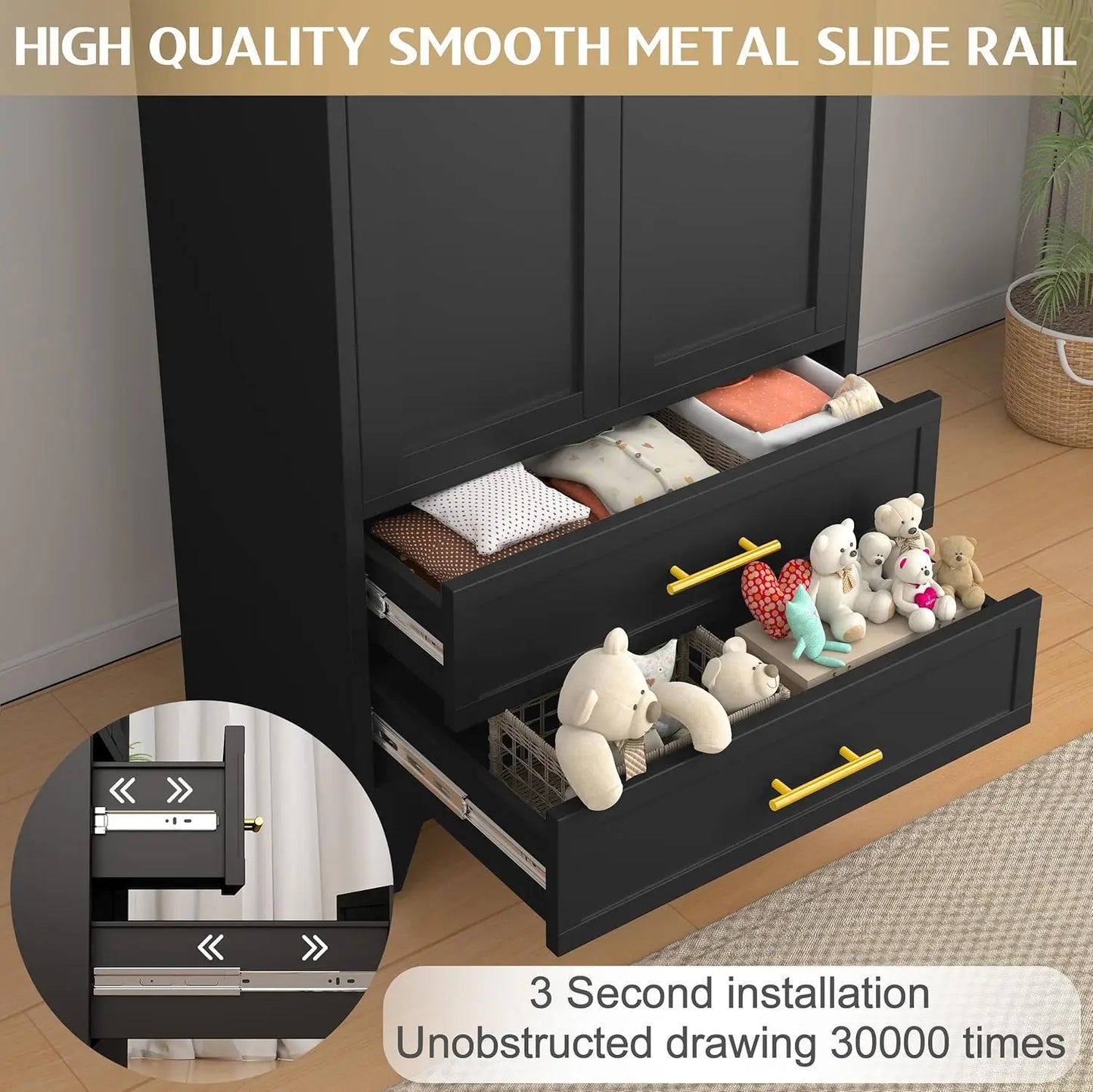 Steel Armoire Wardrobe Closet Metal Storage Cabinet With Two Doors