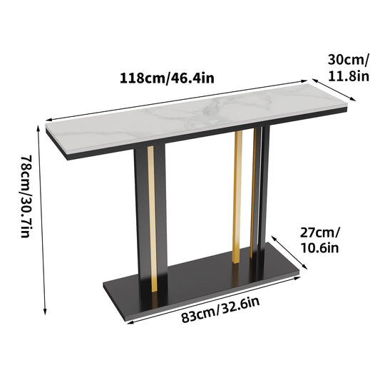 Modern Marble Console Table Iron Frame Hallway Sofa Table