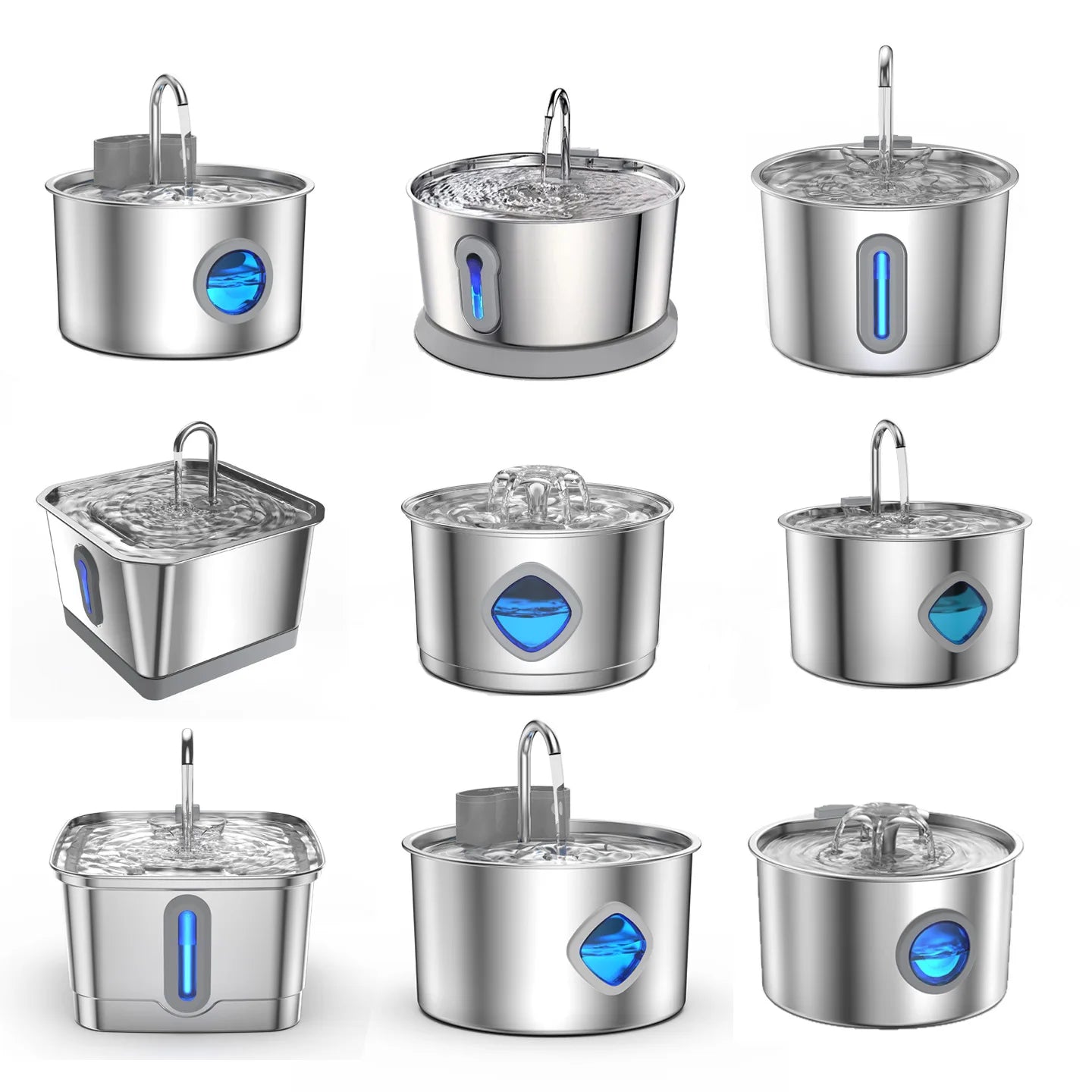 JLVDXN Automatic Cat Water Fountain Stainless Steel With Filter