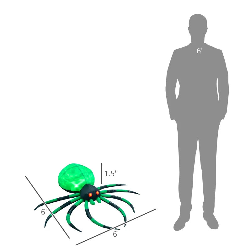 Halloween Inflatable Spider Decoration LED Outdoor Waterproof