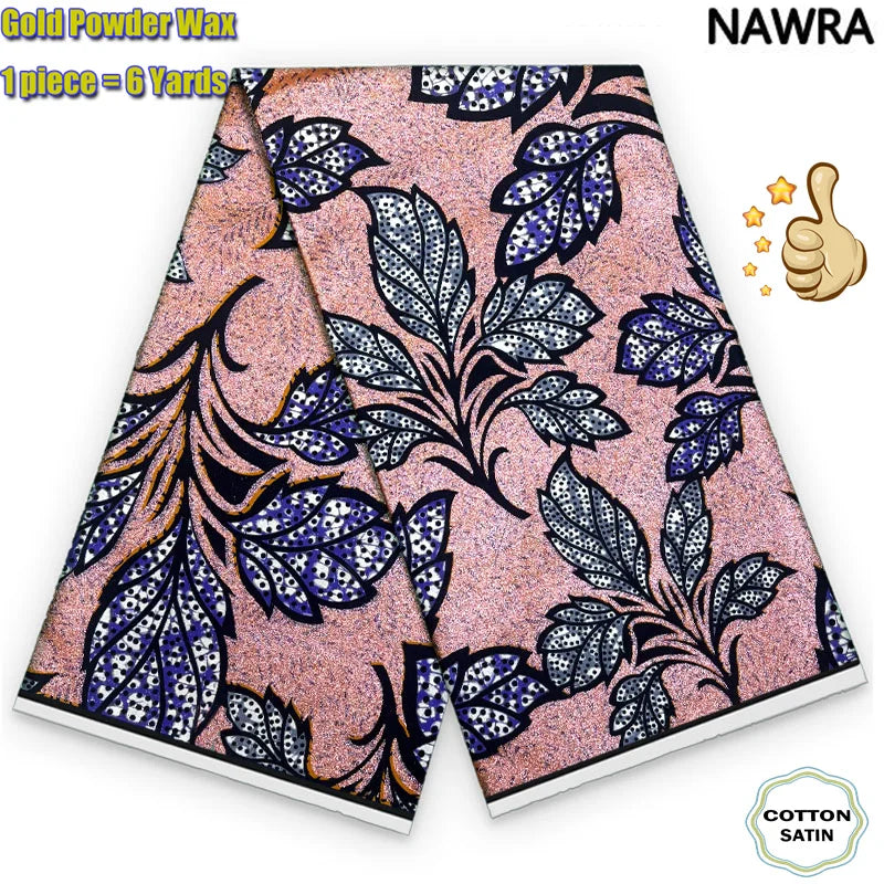 NAWRA CN Grand Gold Wax 100 Percent Cotton Batik Fabric