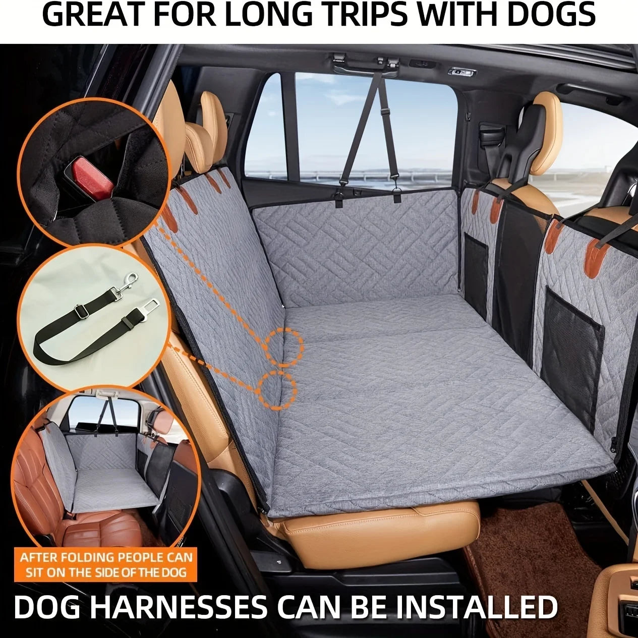 Waterproof Dog Car Seat Cover Hammock Nonslip Back Seat Protector