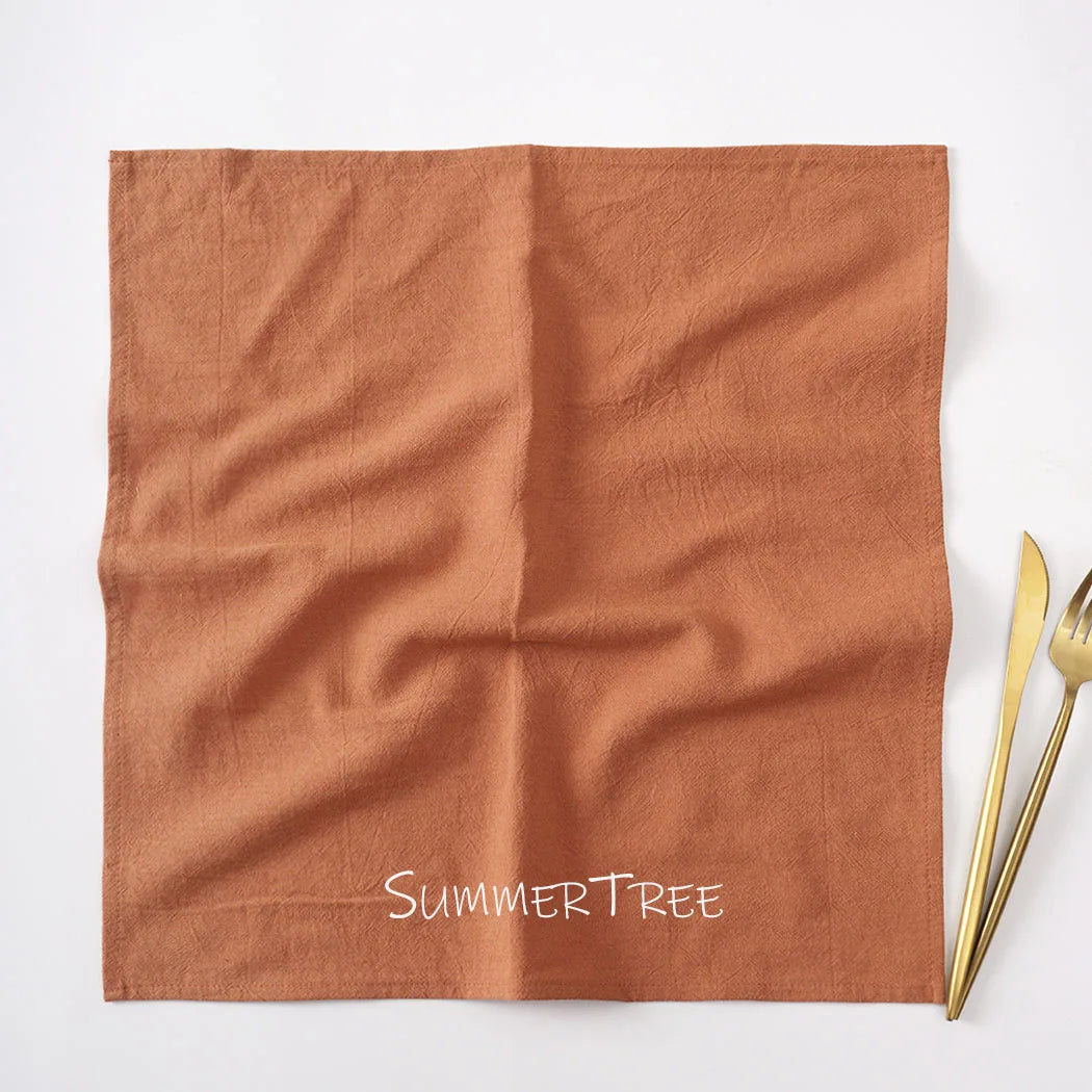 Summertree Reusable Plain Cotton Cloth Table Napkins