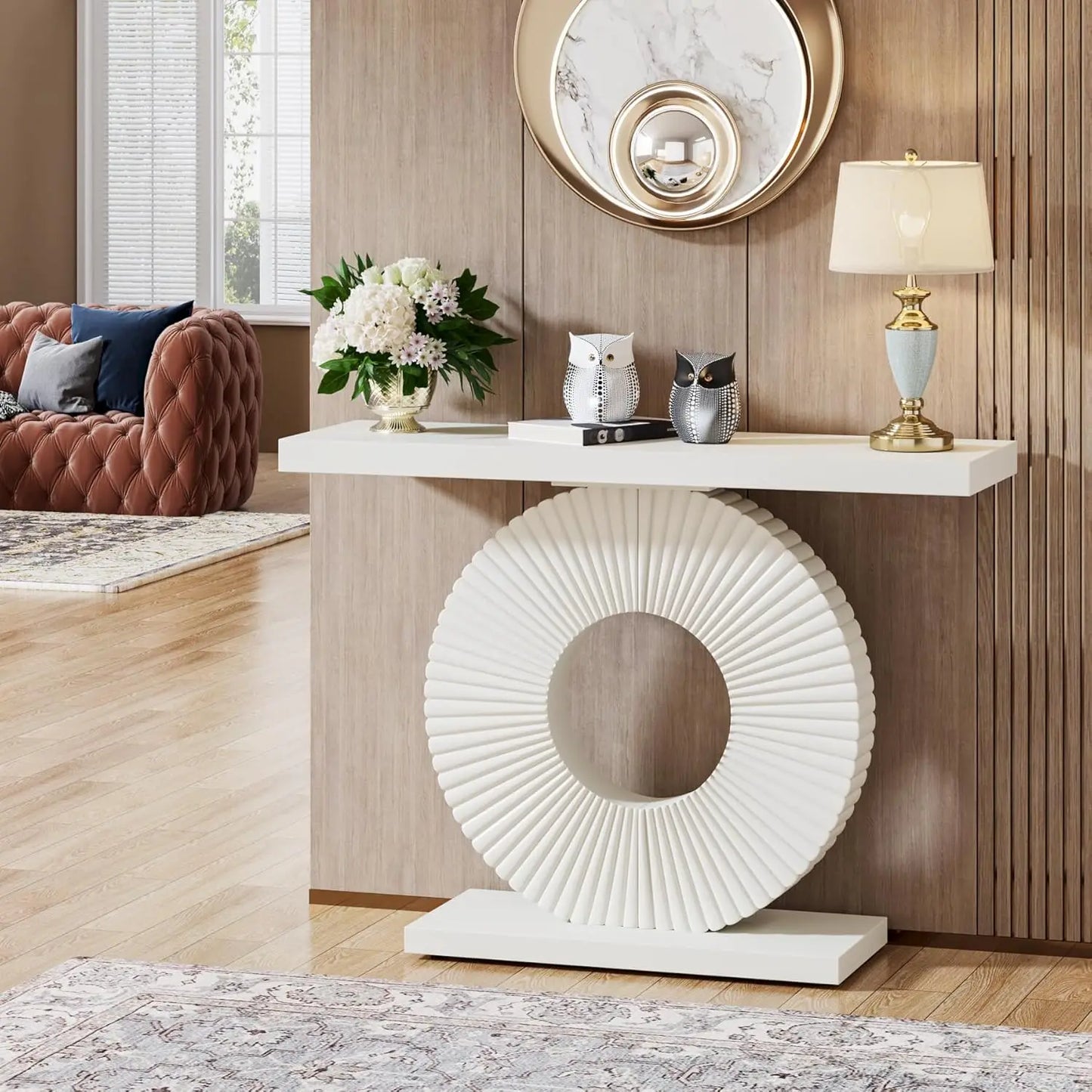 Little Tree Modern Console Table With Geometric Circular Base