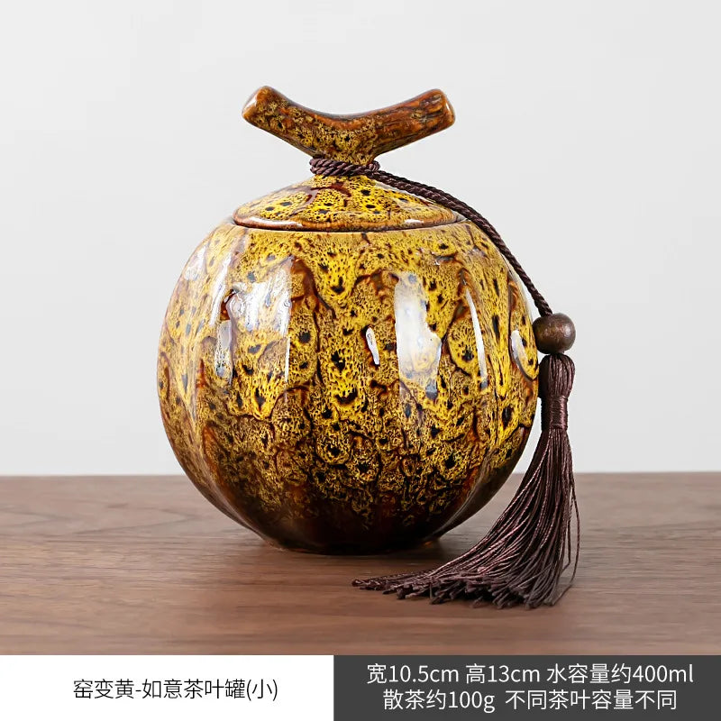 Sealed Ceramic Tea Caddy For Food Storage And Kitchen Use