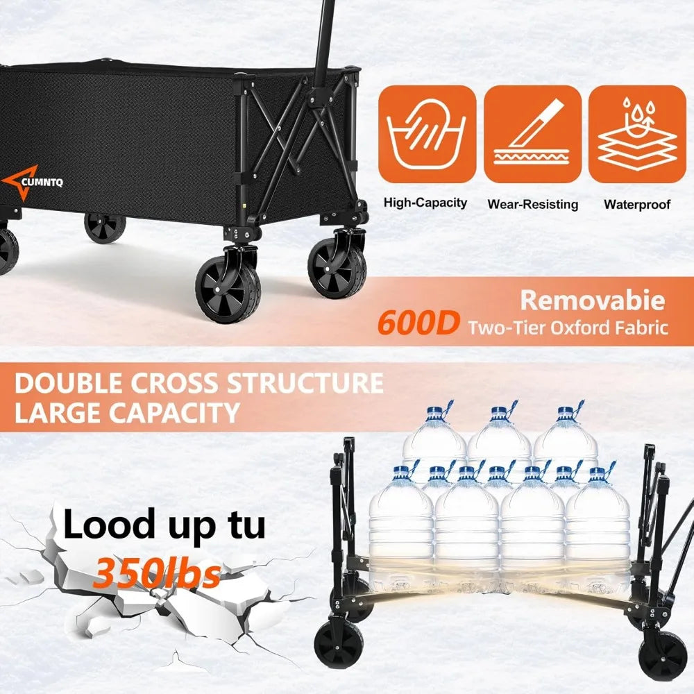 NBVCX Foldable Utility Wagon 350lbs All Terrain Cart
