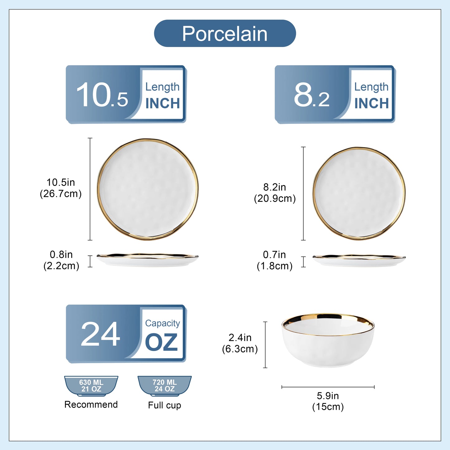 MALACASA Ceramic Porcelain Dinnerware Set Elegant Tableware Collection