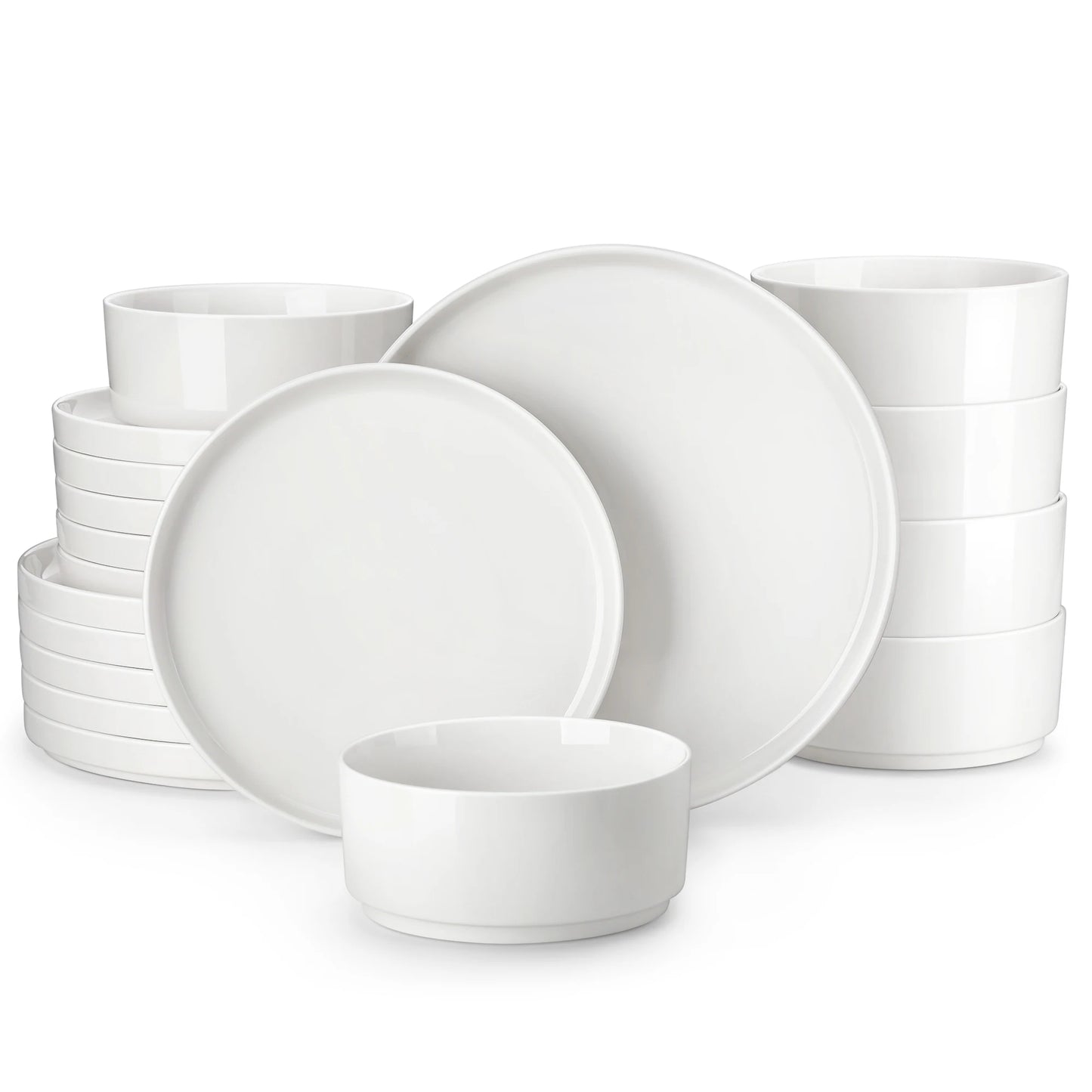 MALACASA Ceramic Dinnerware Sets 12/16/18/24 Piece Dinner Plates