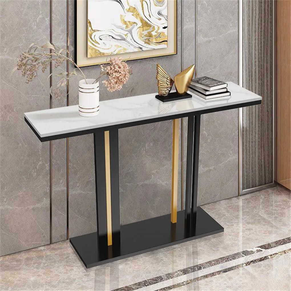 Modern Marble Console Table Iron Frame Hallway Sofa Table