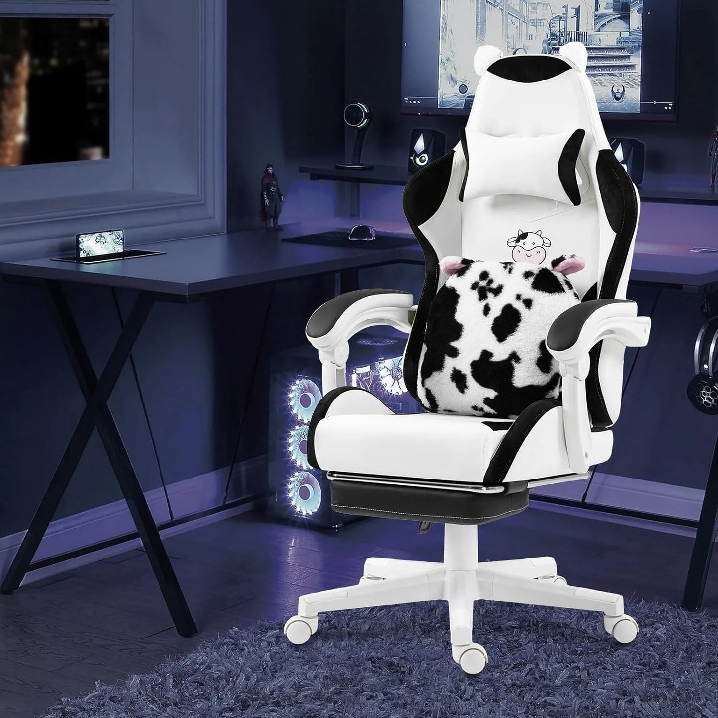 XIAOLANG Cat Ears Gaming Chair Ergonomic PU Leather