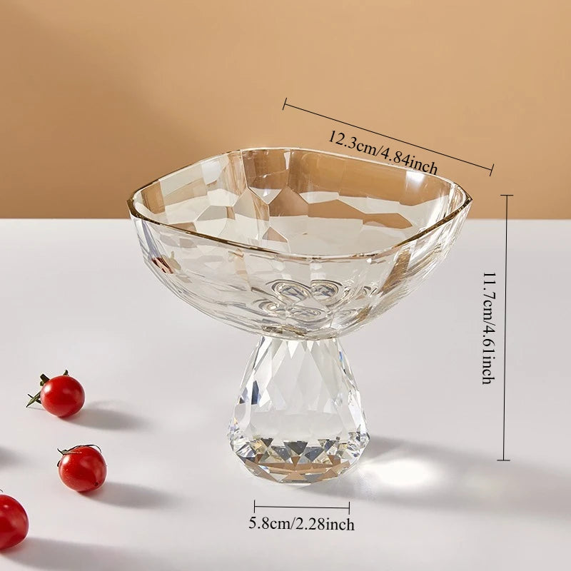 K9 Crystal Glass Cake Stand,Crystal Glass Fruit Plate, Display Desserts Holder for Wedding Cakes Serving Platters