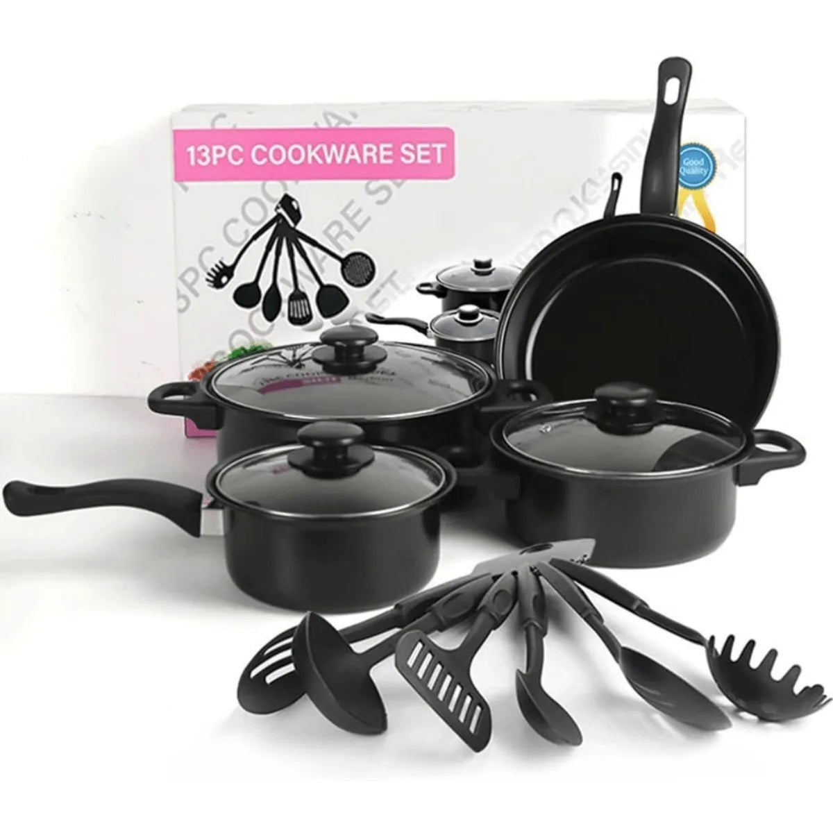 COBASPORT 13 Piece Nonstick Pots And Pans Set Induction Cooktop
