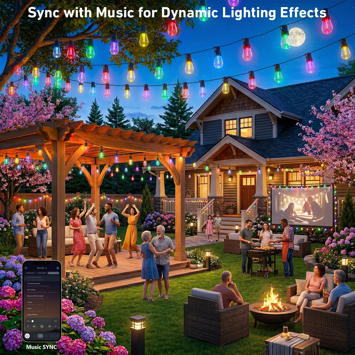 Outdoor IP67 Dimmable LED Shatterproof String Lights With IC
