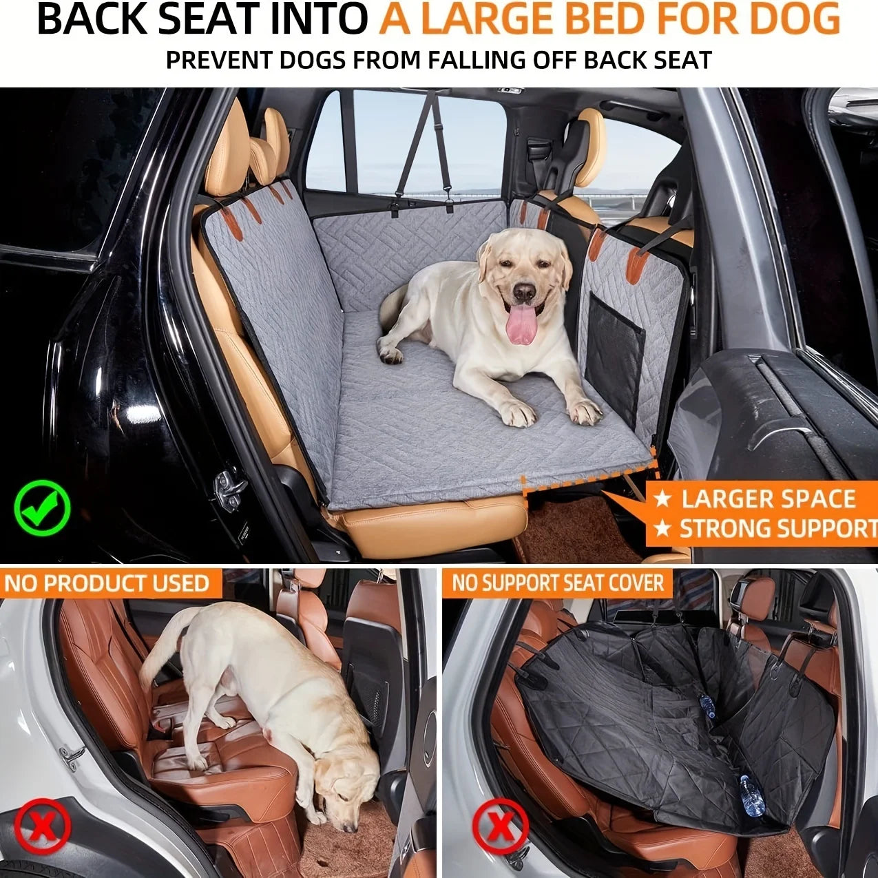 Waterproof Dog Car Seat Cover Hammock Nonslip Back Seat Protector