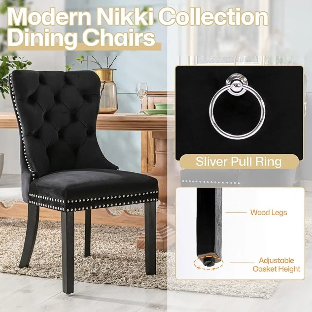 MOYU Velvet Dining Chairs Set Of 6 Nikki Collection