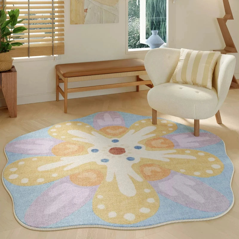 Irregular Plush Floor Rug For Bedroom And Living Room Decor