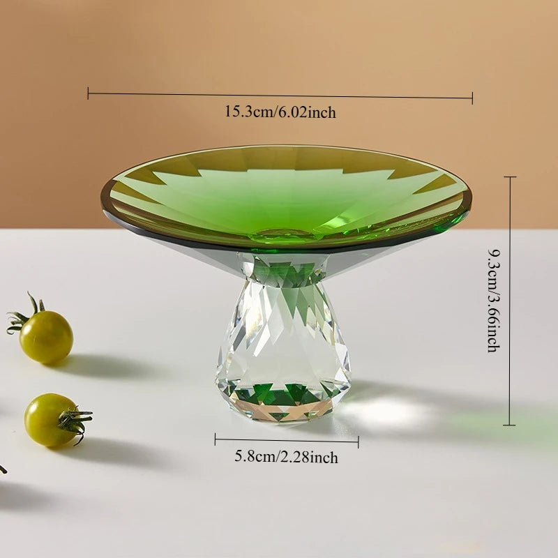 K9 Crystal Glass Cake Stand,Crystal Glass Fruit Plate, Display Desserts Holder for Wedding Cakes Serving Platters
